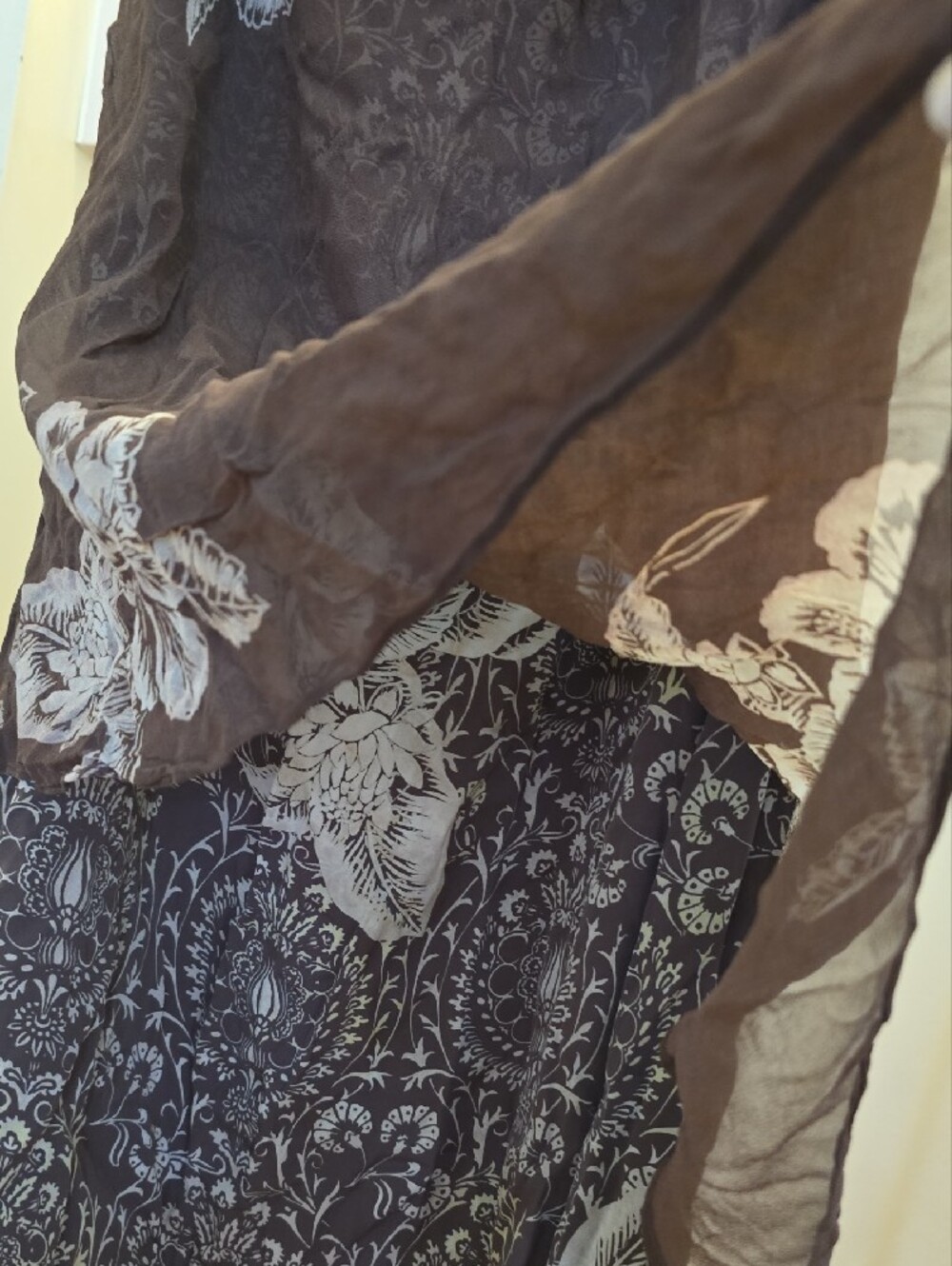 Tommy Bahama Brown and Cream Floral Silk Dress - Picture 4 of 5